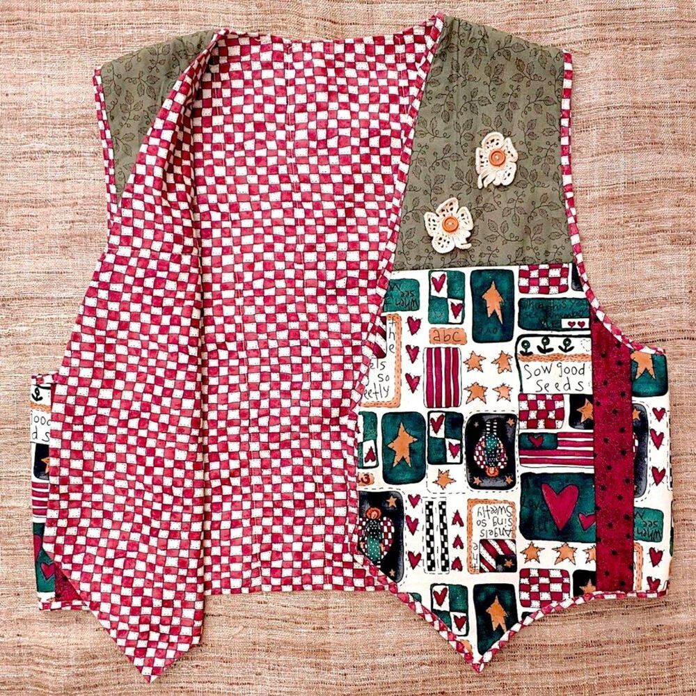 Alma Lynne Fabrics Quilted Vest Womens XL 1X - Picture 2 of 12